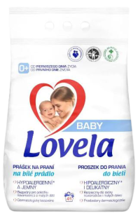 Lovela Baby Biele prádlo hypoalergénne, jemný prací prášok 41 PD 4,1 kg