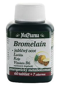 MedPharma Bromelain + jablečný ocet + lecitin 67 tabliet