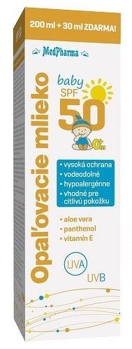 MedPharma OPAĽOVACIE MLIEKO BABY SPF 50 pre deti 230 ml