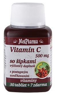MedPharma Vitamín C 500mg so šípkami 37 tabliet