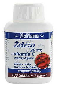MedPharma Železo 20 mg + Vitamín C 107 tabliet
