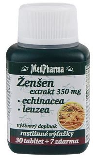 MedPharma Ženšen 200 mg Echinacea Leuzea 37 tabliet