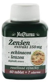 MedPharma Ženšen 200 mg + Echinacea + Leuzea - 67 tabliet