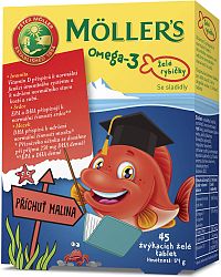 Mollers Omega 3 Želé rybičky 45 ks malinová příchuť