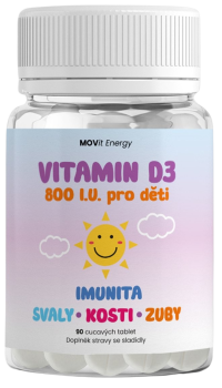 Movit Energy Vitamin D3 800 I.U. pre deti 90 tabliet