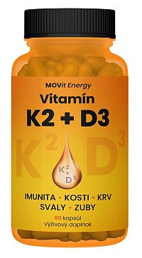 MOVit Vitamín K2 120 μg + D3 1000 I.U. 25 μg 60 kapsúl