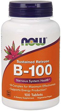 Now Foods B 100 FORTE s postupným uvoľňovaním 100 tabliet