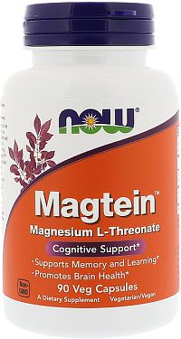 NOW Magtein Magnesium hořčík L-treonát 90 rostlinných kapsúl