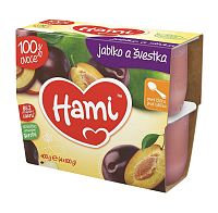 Nutricia Hami 100% ov. Jablko a švestka 4x100 g 4M