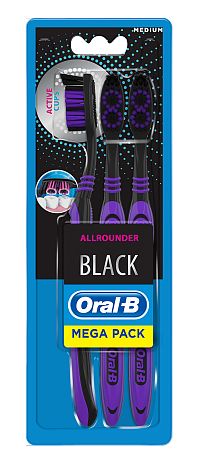 OralB zubná kefka Black Medium 3 ks