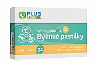 Plus Lekáreň Bylinné pastilky Bez cukru Islandský lišajník Vitamín C 24 ks
