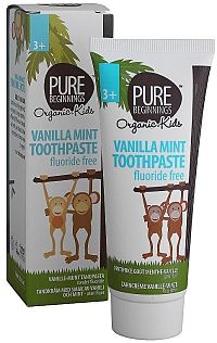 Pure Beginnings Zubná pasta pre deti, bez fluoridu, vanilkovo-mätová príchuť 75 ml
