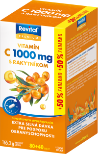 Revital PREMIUM VITAMIN C 1000 mg S RAKYTNÍKOM s postupným uvoľňovaním 120 tabliet