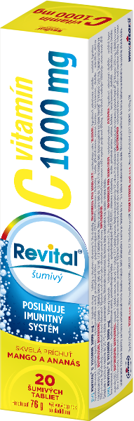 Revital vitamín C 1000 mg šumivý tbl eff s príchuťou mango a ananás 20 ks