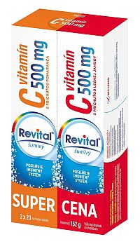 Revital vitamín C 500 mg DUOPACK pomaranč a lesná jahoda 2 x 20 šumivých tabliet
