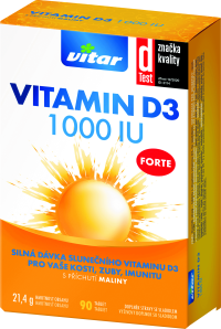 Revital Vitamín D3 FORTE 1 000 IU tbl s príchuťou maliny 90 ks