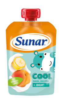 Sunar COOL Banán, Marhuľa + JOGURT ovocno-zeleninový 110 g