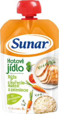 Sunárek rýže s kuřecím masem a zeleninou 120 g