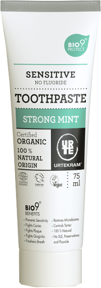 Urtekram zubná pasta na citlivé zuby strong mint 75 ml