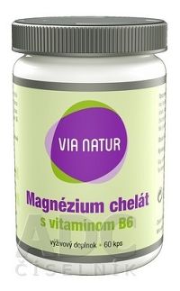 Via Natur Magnézium chelát s vitamínom B6 60 kapsúl