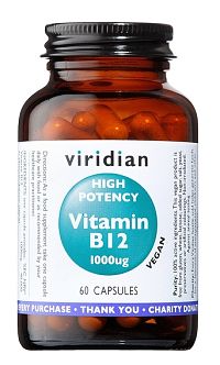 Viridian High Potency Vitamín B12 1000 ug, 60 kapsúl