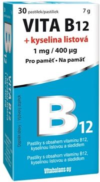 Vita B12 + kyselina listová 1 mg/400mcg 30 tabliet