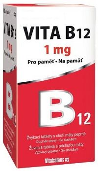 Vitabalans VITA B12 1 mg s príchuťou mäty 30 žuvacie tabliety