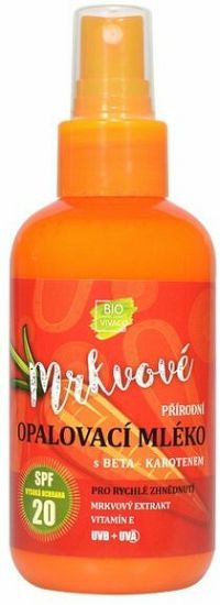 Vivaco Mrkvové opaľovacie mlieko SPF20 s betakaroténom 150 ml