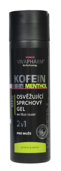 Vivaco VivaPharm Kofeínový sprchový gél 2v1 s mentholom 200 ml