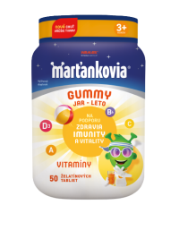 Walmark Marťankovia Gummy Jar - Leto želatínové tablety, príchuť čučoriedka, citrón, jahoda, mandarínka 50 ks