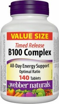 Webber Naturals B-komplex časovaný 100 mg Forte Bonus 140 tabliet