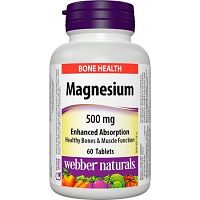 Webber Naturals Horčík magnézium 500 mg 60 tabliet