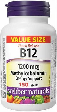 Webber Naturals Vitamín B12 1200 mcg 150 tabliet