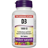 Webber Naturals Vitamín D3 1000 IU 100 tabliet