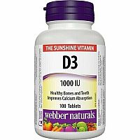 Webber Naturals Vitamín D3 1000 IU 180 mäkkých kapsúl