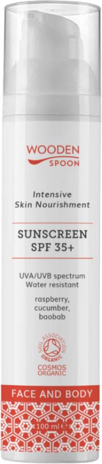 WoodenSpoon opaľovacie mlieko na telo a tvár SPF35+ 100 ml