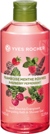 Yves Rocher Raspberry & Mint energizujúci sprchový gél 400 ml