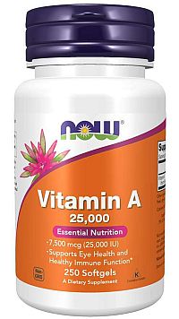 NOW Foods Vitamín A 25000 IU 100 kaps.