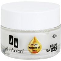 AA Cosmetics Oil Infusion2 Argan Tsubaki 40+ regeneračný nočný krém s protivráskovým účinkom 50 ml