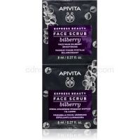 Apivita Express Beauty Bilberry intenzívny čistiaci peeling pre rozjasnenie pleti 2 x 8 ml