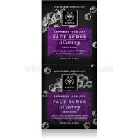 Apivita Express Beauty Bilberry jemný pleťový peeling pre okamžité rozjasnenie  2x8 ml