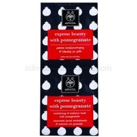 Apivita Express Beauty Pomegranate revitalizačná a rozjasňujúca pleťová maska 2 x 8 ml