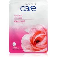 Avon Care plátenná maska pre všetky typy pleti Rose 1 ks