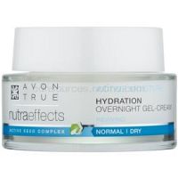 Avon True NutraEffects nočný gélový krém pre hydratáciu a vyhladenie pleti 50 ml