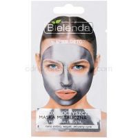 Bielenda Metallic Masks Silver Detox detoxikačná a čistiaca maska pre mastnú a zmiešanú pleť  8 g
