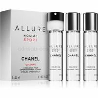 Chanel Allure Homme Sport Cologne kolínska voda (3 x náplň) pre mužov 3 x 20 ml