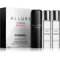 Chanel Allure Homme Sport toaletná voda (1x plniteľná + 2x náplň) pre mužov 3 x 20 ml 