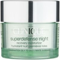 Clinique Superdefense hydratačný nočný krém proti vráskam pre mastnú a zmiešanú pleť 50 ml