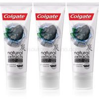 Colgate Natural Extracts Charcoal + White bieliaca zubná pasta s aktívnym uhlím 3 x 75 ml