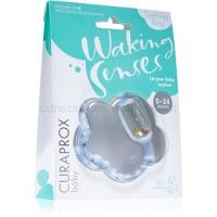 Curaprox Baby Waking Senses kúsací krúžok s masážnou kefkou a hrkálkou